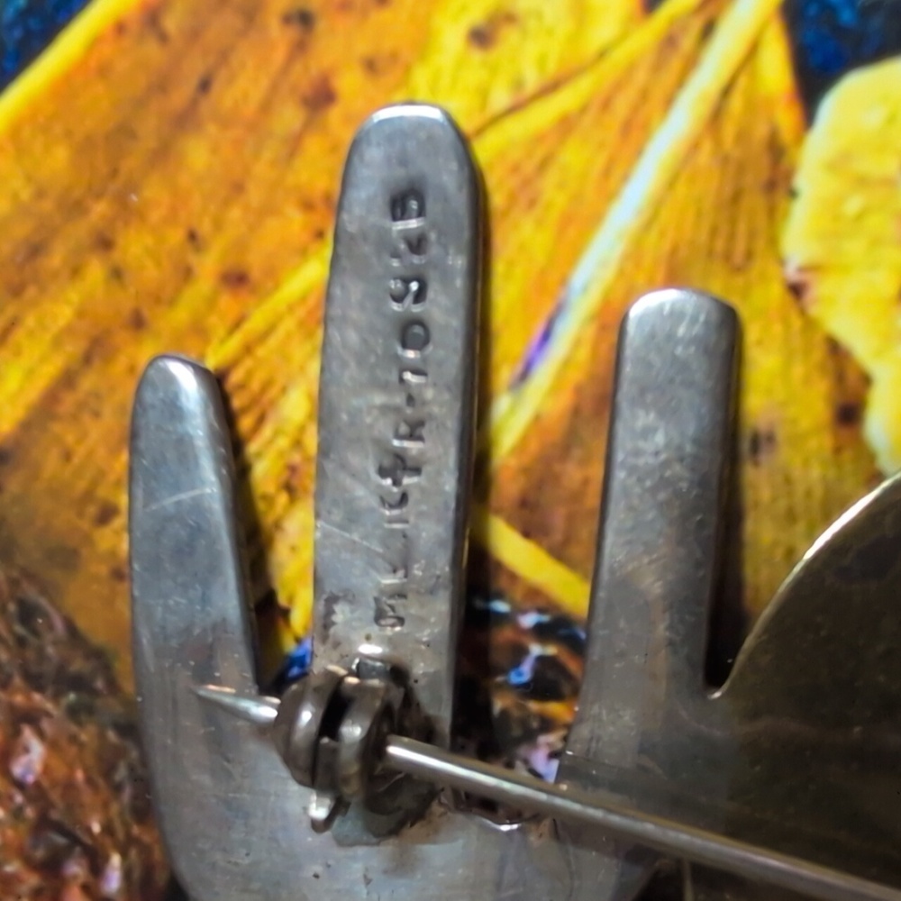 Silver and Gold Cactus Car Brooch - Picture 3 of 5